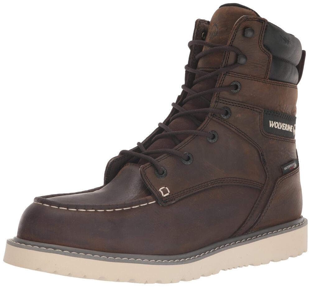 WOLVERINE MEN'S TRADE WEDGE WATERPROOF STEEL TOE 8" CONSTRUCTION BOOT-11 X-Wide
